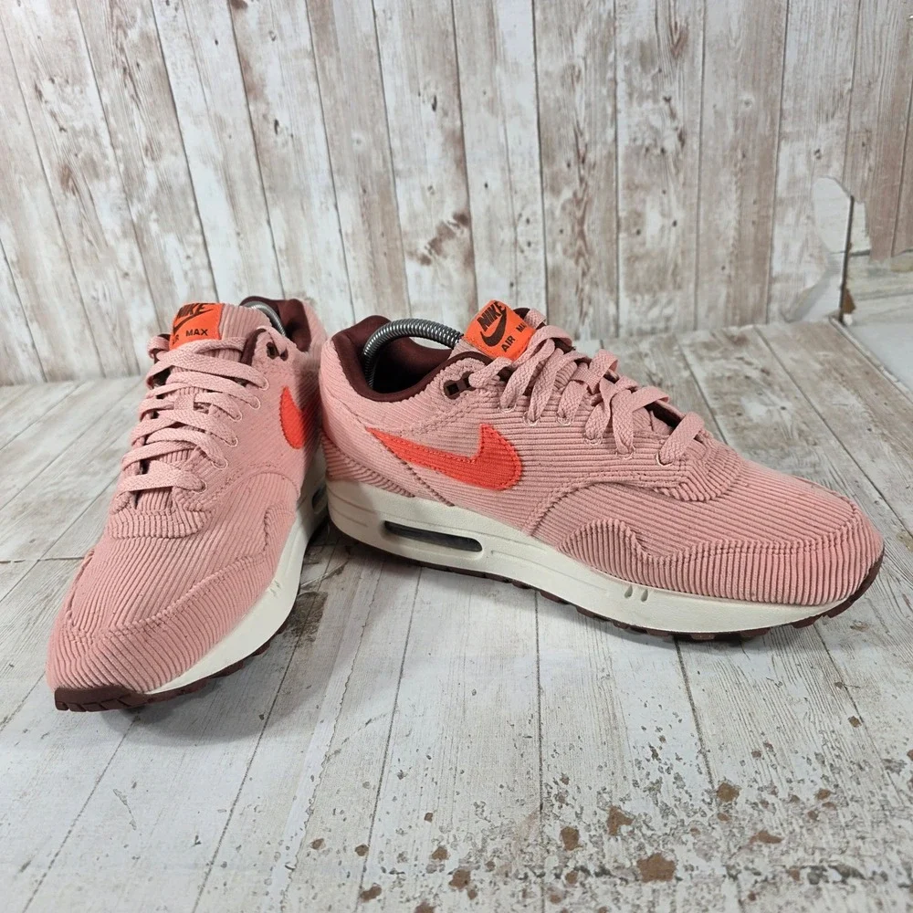 Nike Air Max 1 PRM Coral Stardust Corduroy Mens FB8915-600 Pink Orange 9